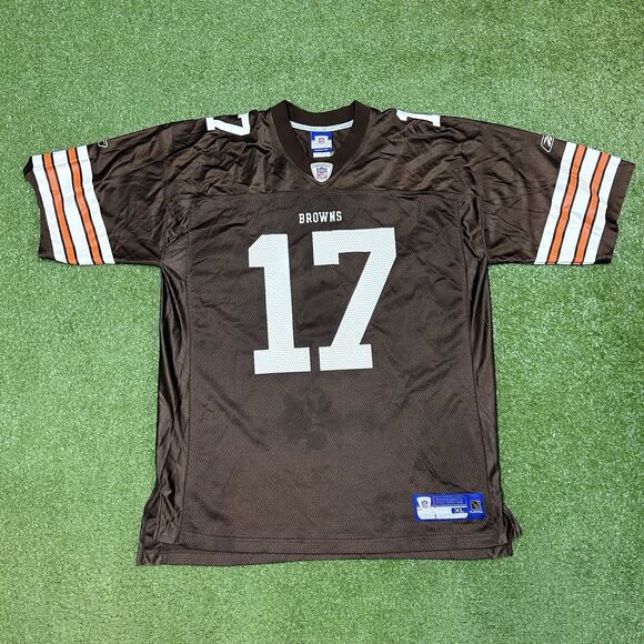 Cleveland Browns Jersey Mens Extra Large Brown Edwards #17 Reebok NFL Vintage - Picture 3 of 10